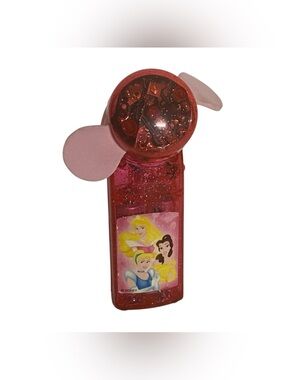 Vintage Disney Princess Cinderella, Aurora, and Belle Pink Travel Fan with Light